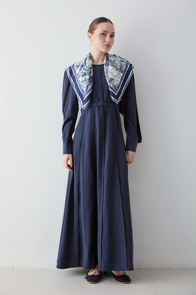 Melike Tatar Fularlı Elbise 77-3018