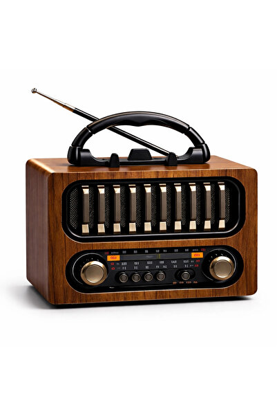 Çerçi Teknoloji Nostaji Tasarım Bluetooth Nostaljik Radyo Taşınabilir FM AM R...