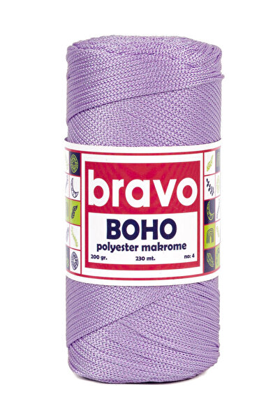 Bravo Poliester Makrame Br:4 - Lila 130 Poliester Makrame Konac - 200 gr - 23...