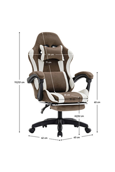 Bortis Scaun de birou/gaming, maro/alb,Bortis