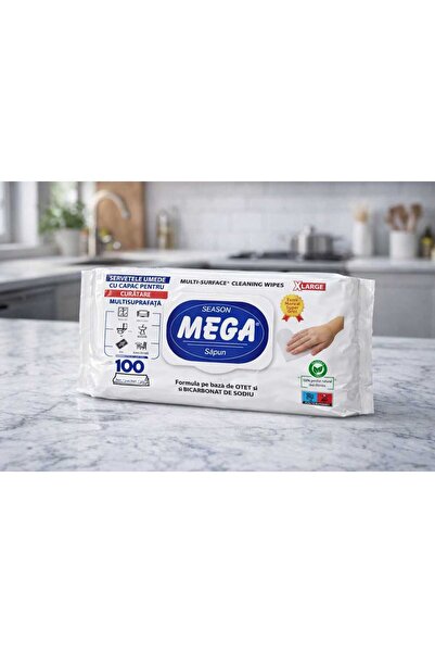 ABS Șervețele Umede Mega XLarge cu Oțet & Bicarbonat – 100 buc