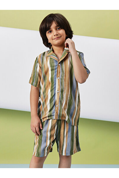 Stylo Bug By Styli Boys Green Tie-Dye Shirt and Shorts Set