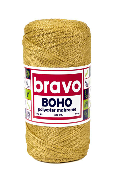 Bravo Πολυεστέρας Μακραμέ No:4 - Χρυσό 50 Πολυεστέρας Μακραμέ Νήμα - 200 γρ -...