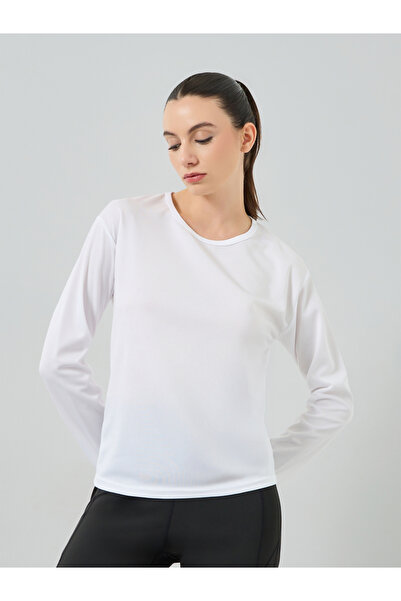 Styli White Long Sleeve Textured Top