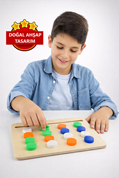 MervishDecor Doğal Ahşap Rubik Abaküs Zeka Oyunu | Eğitici Oyuncak