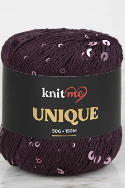 knitme Uniqe - Памучна прежда в цвят патладжан - 01