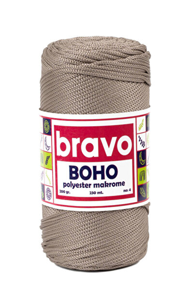 Bravo Poliester Makrame Br:4 - Mink 40 Poliester Makrame Konac - 200 gr - 230...