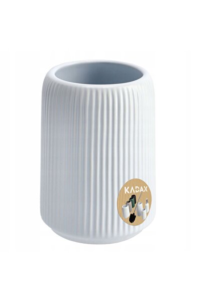 KADAX Toothbrush Mug Bathroom Ceramic Container Matte White