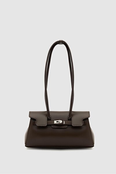 Shule Bags Giselle Kilitli Baguette Bag Bitter Coffee