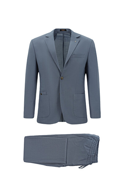 Abdullah Kiğılı 7 Drop Super Slim Fit Extra Slim Fit Wool Piece Plaid Waist E...