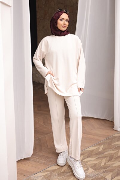 İmajButik Taş Yanı Slit Tunic and Pants Set