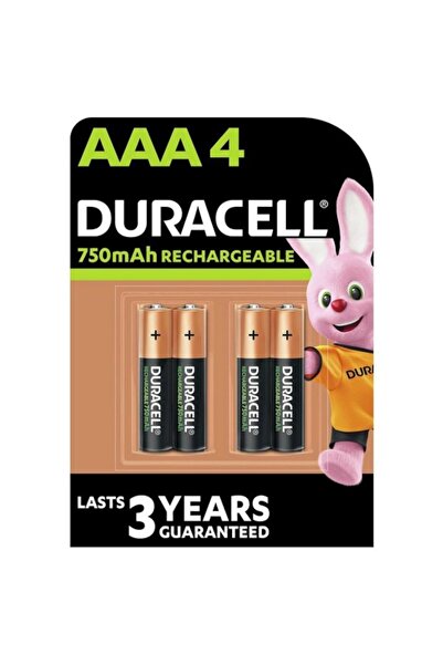 Duracell Rechargeable batteries, 750mAh AAA, 4 pcs