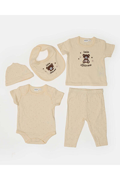 REDTAG Infant Boys Beige 5-Piece Gift Set