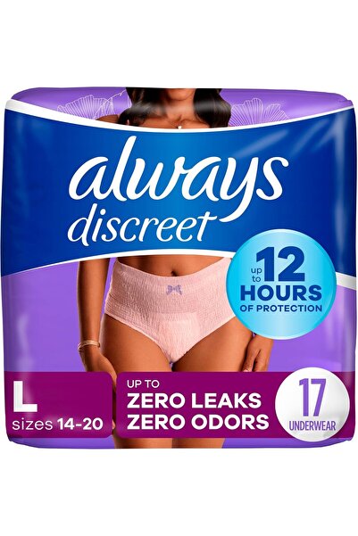 Always Discreet , Incontinence & Postpartum Underwear for Women, Maximum Prot...