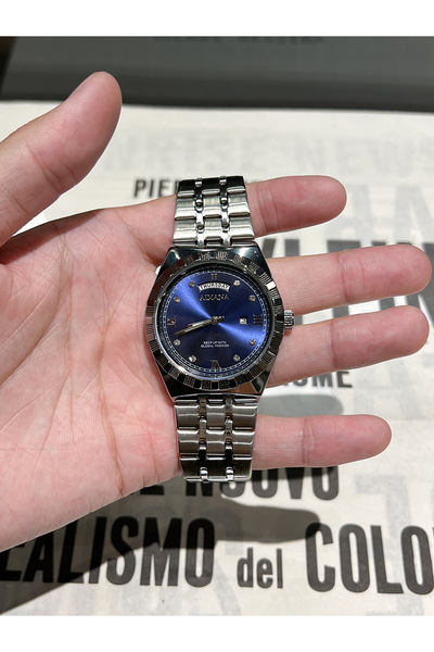 AIMANA Fashion Blue Sunburst Dial Men's Watch, Stainless Steel Band, Luminous...