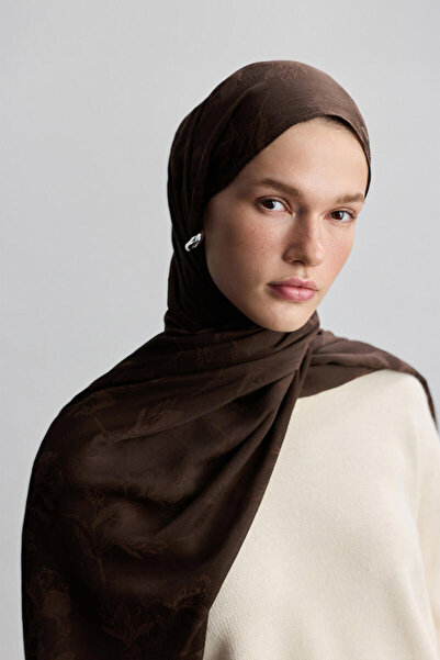 BE BLUE KAHVERENGİ MAGNOLIA MAT JAKARLI ŞAL