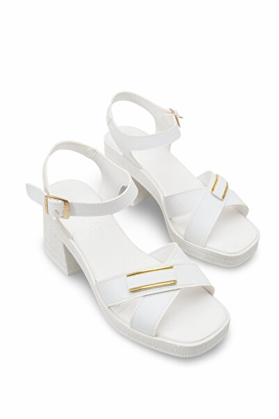 Riccon Women's Heels Sandals 0012342 White