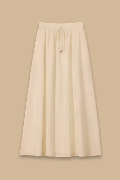 SEÇİL Дълга пола с връзки за жени - Екру