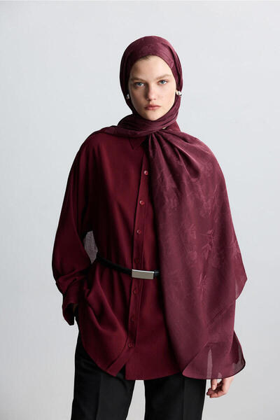 BE BLUE BORDO MAGNOLIA MAT JAKARLI ŞAL