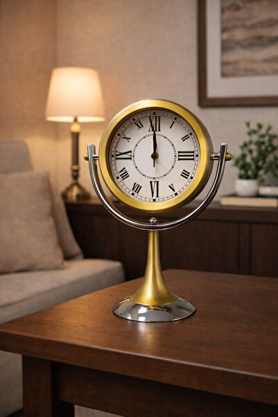 AZELON EV OFİS DEKORATİF 27 cm* 38 cm ESKİTME GOLD VE GÜMÜŞ KOMBİNLİ METAL MA...