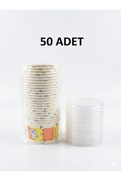 Cup 50 Adet Kapaklı Karton Çorba Kasesi 16 Oz – Sızdırmaz Take Away Çorba Kab...