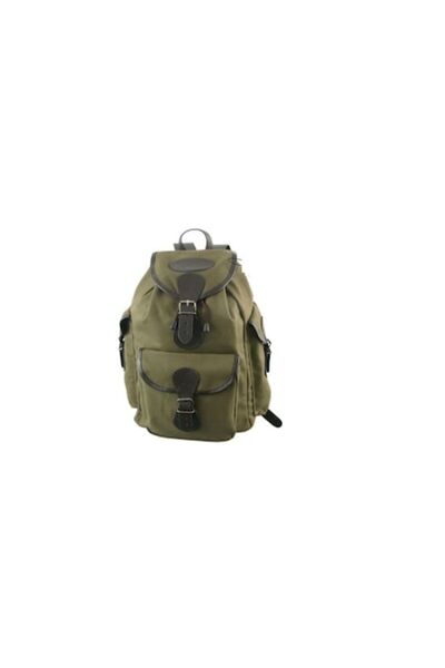RASPORT Backpack with Leather Finishes, Green, Cordura