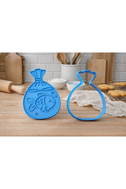 Onflow قالب بسكويت على شكل صحن السمك - مجموعة طوابع وقوالب ثلاثية الأبعاد - ن...