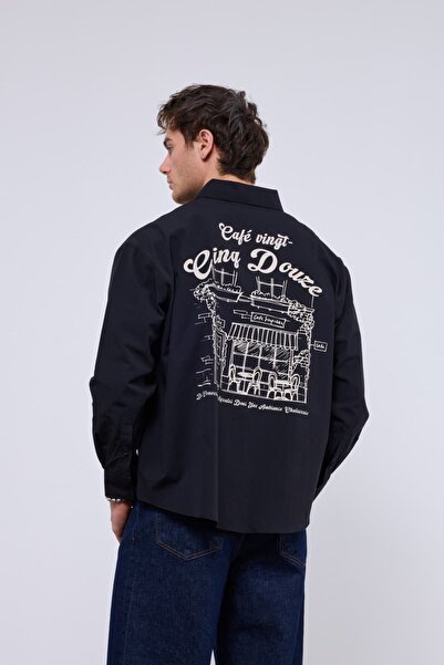 Yeblin Black Back Printed Shirt