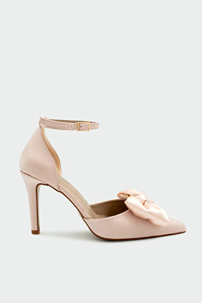 LAMİNTA Temy detaliu cu fundă Satin pudra pentru femei pantofi cu toc