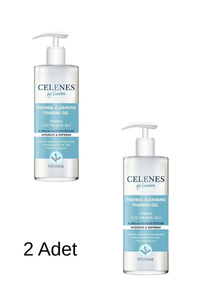 Celenes by Sweden Thermal Yüz Temizleme Jeli Hassas Kuru Ciltler 250 ml 2 Adet