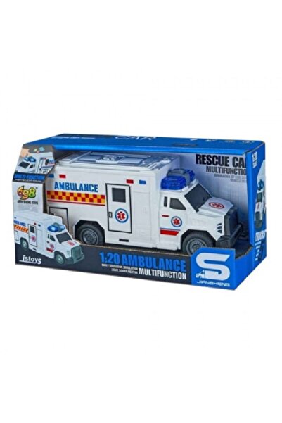 JS Toys Camion Ambulanta&minus;Politie cu frictiune, sunete si lumini,...