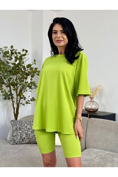 RAMONA BADESCU EXCLUSIVE Γυναικείο πορτοκαλί σετ με oversized t-shirt και Κον...