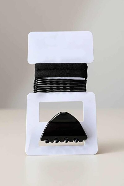 TAKIŞTIR Crna žica za kopču, zasun za kopču i set gumenih kopči