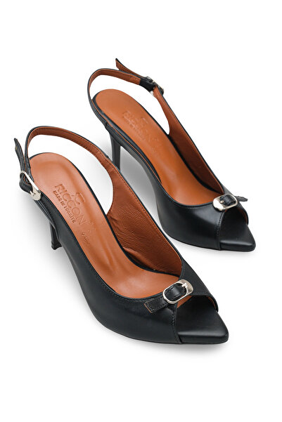 Riccon Femei pantofi cu toc 0012613 Piele neagră