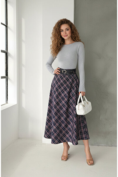 TheyYou ecosez cu model curea piese Fusta lunga model Tesettür 96 cm