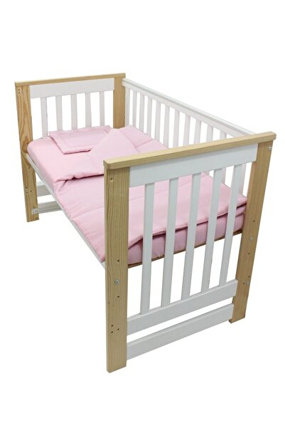 PRICHINDEL Set de lenjerie de pat 3 piese, muselină de bumbac, roz deschis, 1...