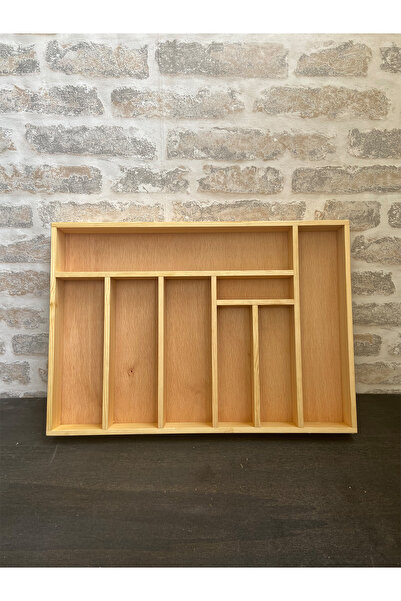 Saatistan 50x35 cm Ahşap Kaşıklık, Çekmece İçi Organizer, Yemek Takımı ve Ser...