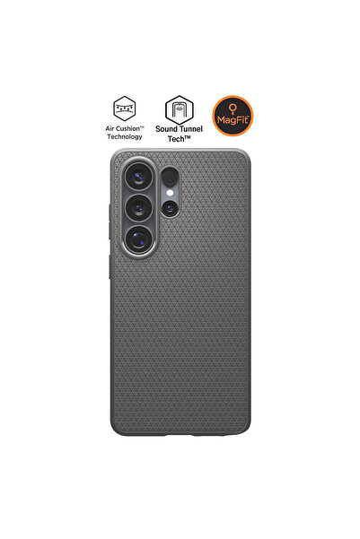 Spigen Galaxy S26 Ultra ile Uyumlu ince Kılıf Liquid Air MagFit Marble Gray Ş...