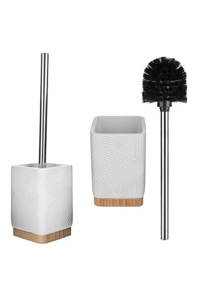 KADAX Toilet Brush for Toilets Square with Container White Modern