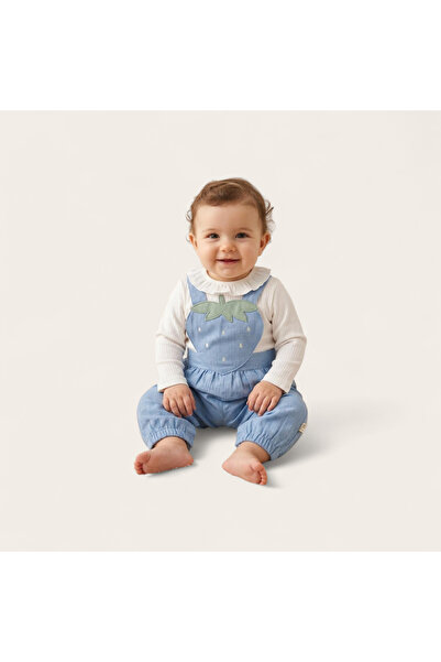 çilek bebe Kız Çocuk çilek salopet takım bayramlık kombin