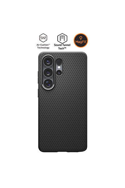 Spigen Galaxy S26 Ultra ile Uyumlu ince Kılıf Liquid Air MagFit Matte Black Ş...