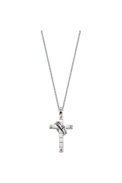 Sector Lant Spirit, inox argintiu, Rose Gold, cristale negre, lungime 50 cm, ...