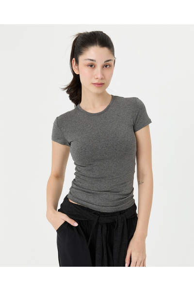 Ayma Active Gray Melange Basic T-shirt