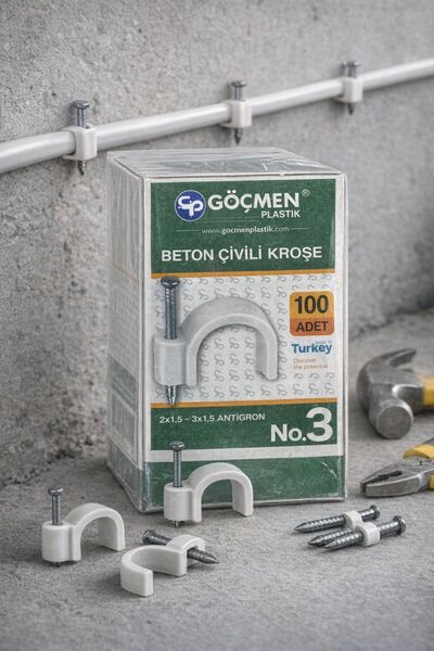 cesaa elektirik GÖÇMEN 3 numara beton çivili kroşe 100 adet