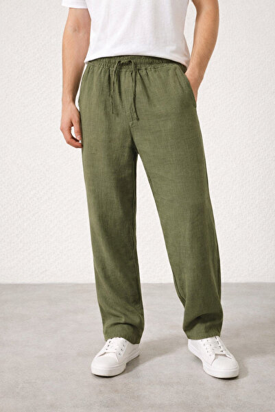 Polo State Ανδρικό καλοκαιρινό παντελόνι από ύφασμα μουσελίνας με κορδόνια κα...