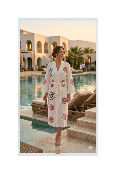 Missidea Terra Ethnic Muslin Kaftan-Ecru
