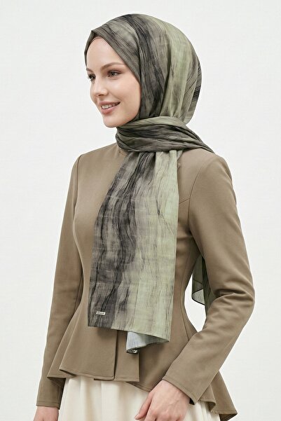 InStyle Деграде візерунок Хакі М'який бавовняний шарф