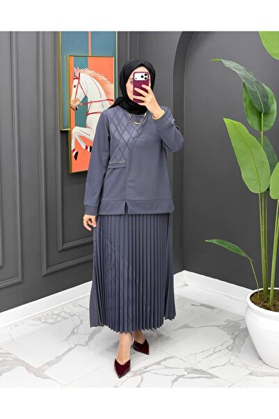 HUDA Tesettür Piliseli Etekli Şık Takım