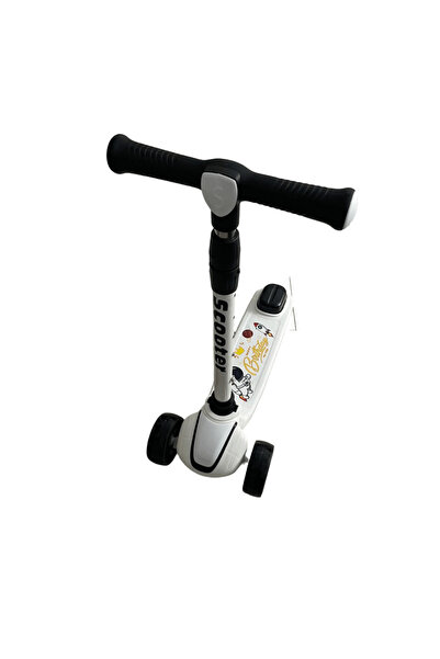 Kids Trotinetă pliabilă cu lumină LED și muzică - Negru, 3-7 ani+