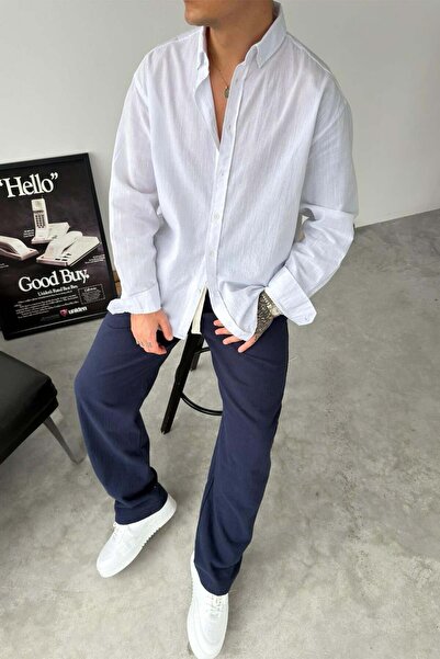 HAFKAGİYİM Bela Oversize kroj Sveža Lan Košulja